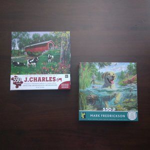 2 - 550 Piece Jigsaw Puzzles with Bonus Puzzle Posters